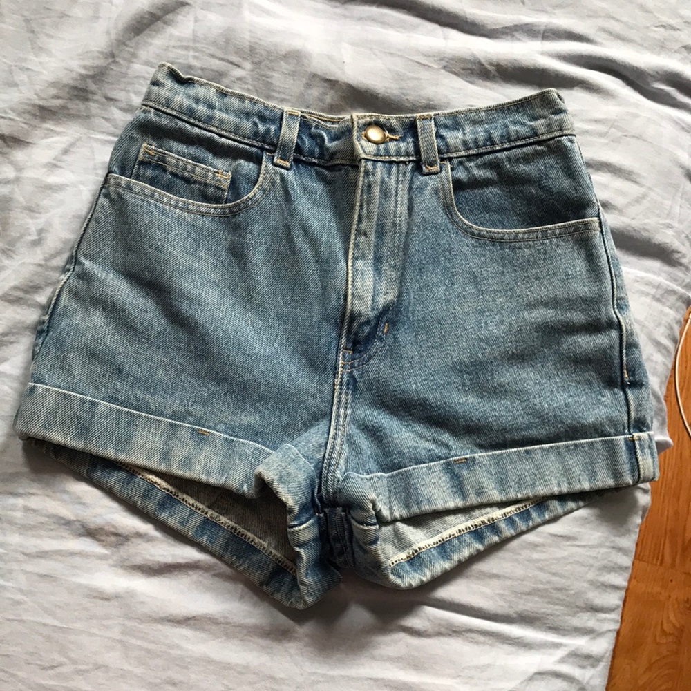 High waisted jean shorts